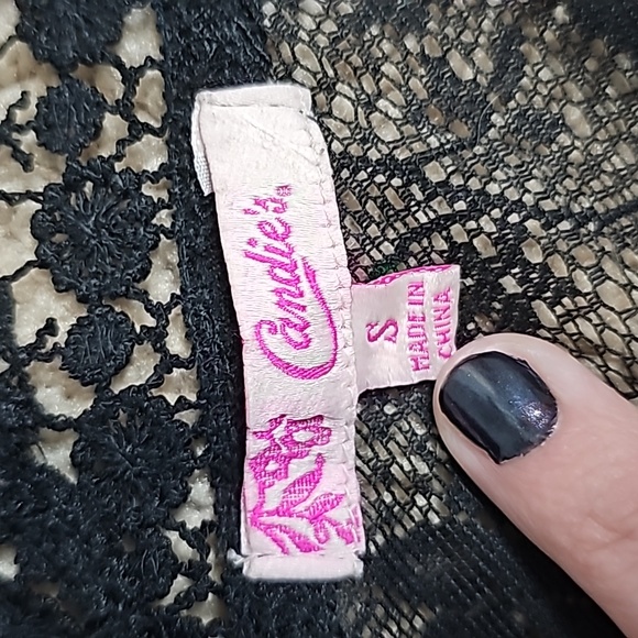 Black Lace Candie's Cover Up Top in Small - Picture 4 of 5
